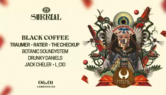 DJ E PRODUTOR GANHADOR DO GRAMMY BLACK COFFEE TOCA NO SURREAL PARK EM CAMBORIÚ NESTE SÁBADO 6 DE JANEIRO