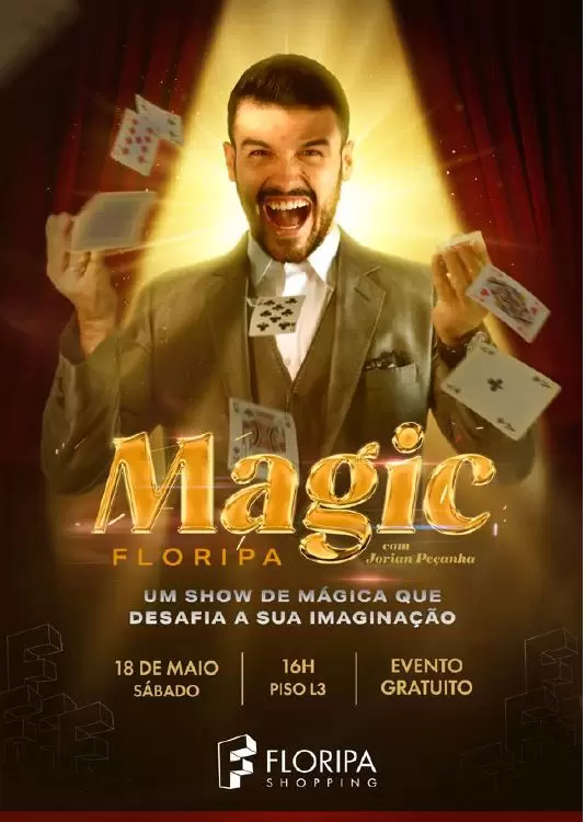 Mágico Jorian Peçanha faz apresentação gratuita em Florianópolis