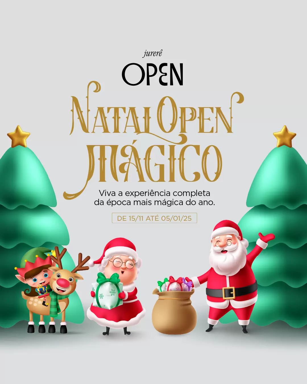 Jurerê OPEN abre a temporada de Natal com espetáculo infantil e chegada do Papai Noel