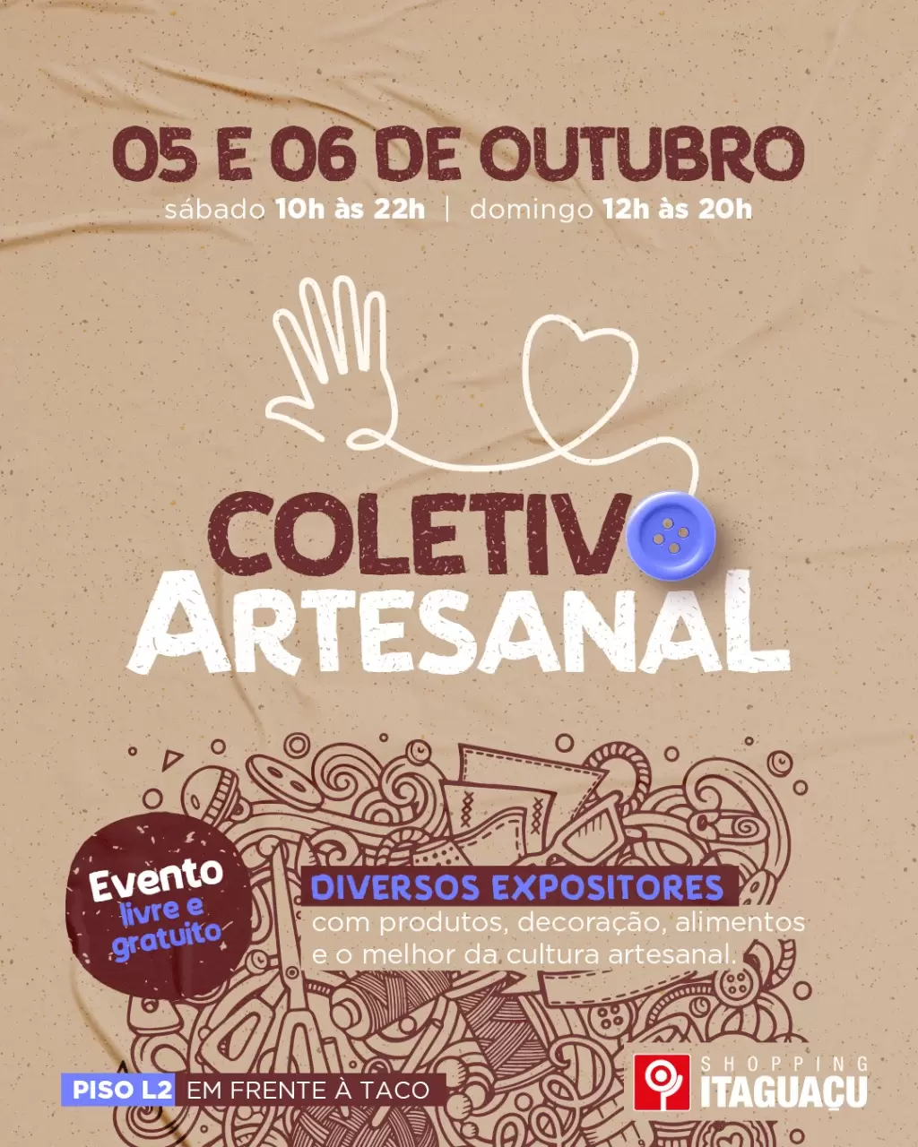 Coletivo Artesanal traz artesanato local ao Shopping Itaguaçu 