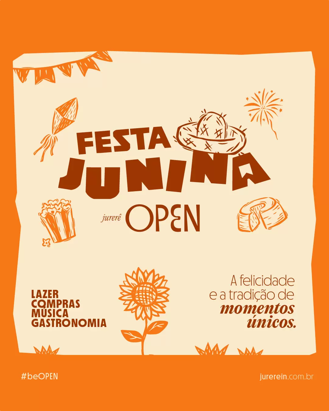 Festa junina - Jurerê OPEN promove arraiá de 4 dias com cerca de 25 atrações