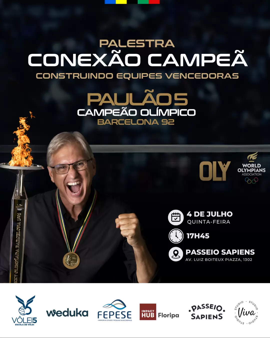 Paulão do Vôlei, Campeão Olímpico, Inspira Líderes no Evento 