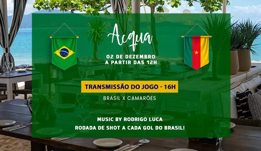 Acqua transmite ao vivo o jogo Brasil x Camarões na sexta-feira (02)