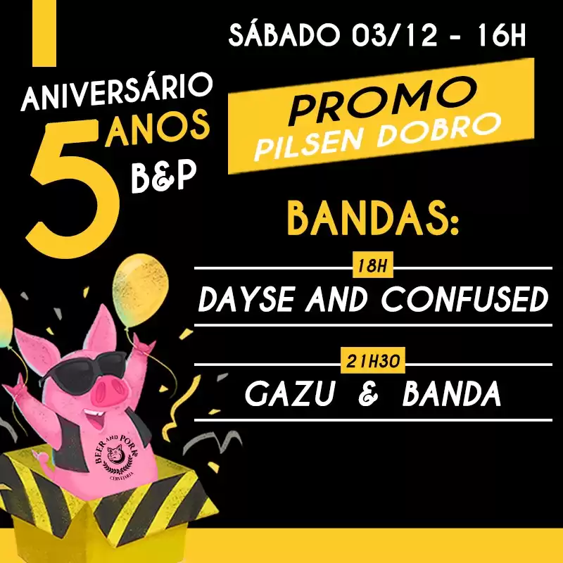 Beer and Pork comemora aniversário de 5 anos com programação especial neste sábado (03)