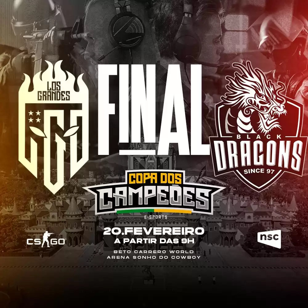 Final da Copa dos Campeões de CS:GO ocorre neste domingo no Parque Beto Carrero World