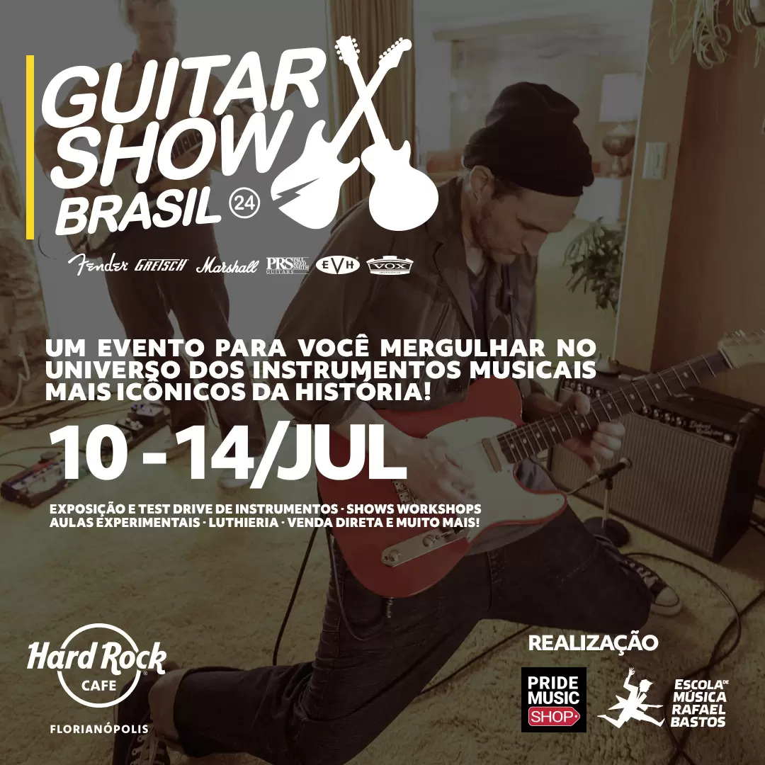 Florianópolis recebe o Guitar Show 2024 para celebrar o Dia Mundial do Rock