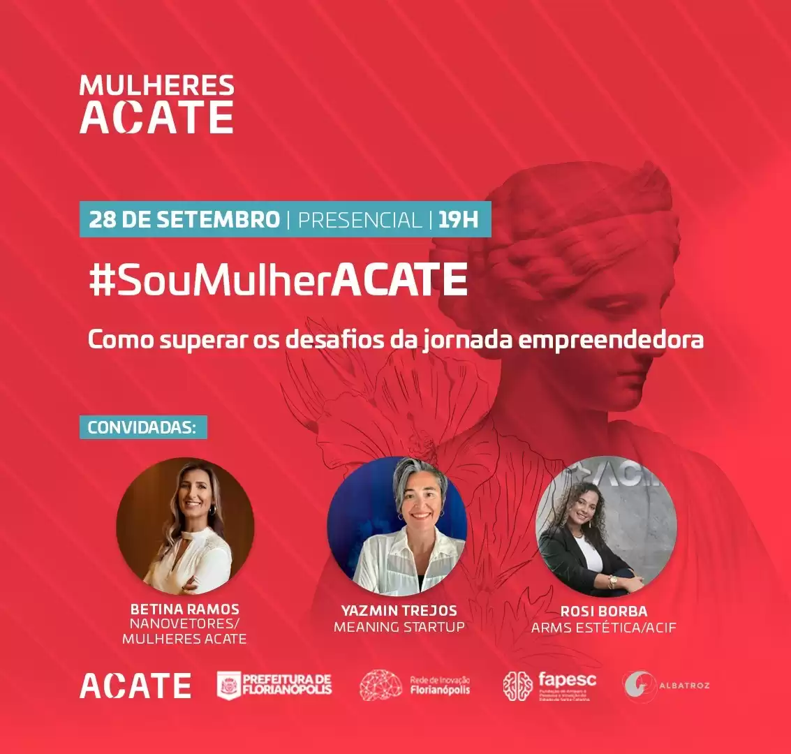 Mulheres empreendedoras do norte da Ilha participam de talk promovido pela ACATE e ACIF no dia 28/9